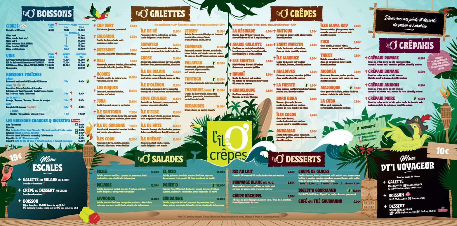 Menu galettes et crêpes